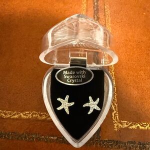 Swarovski Silver Starfish Crystal Earrings